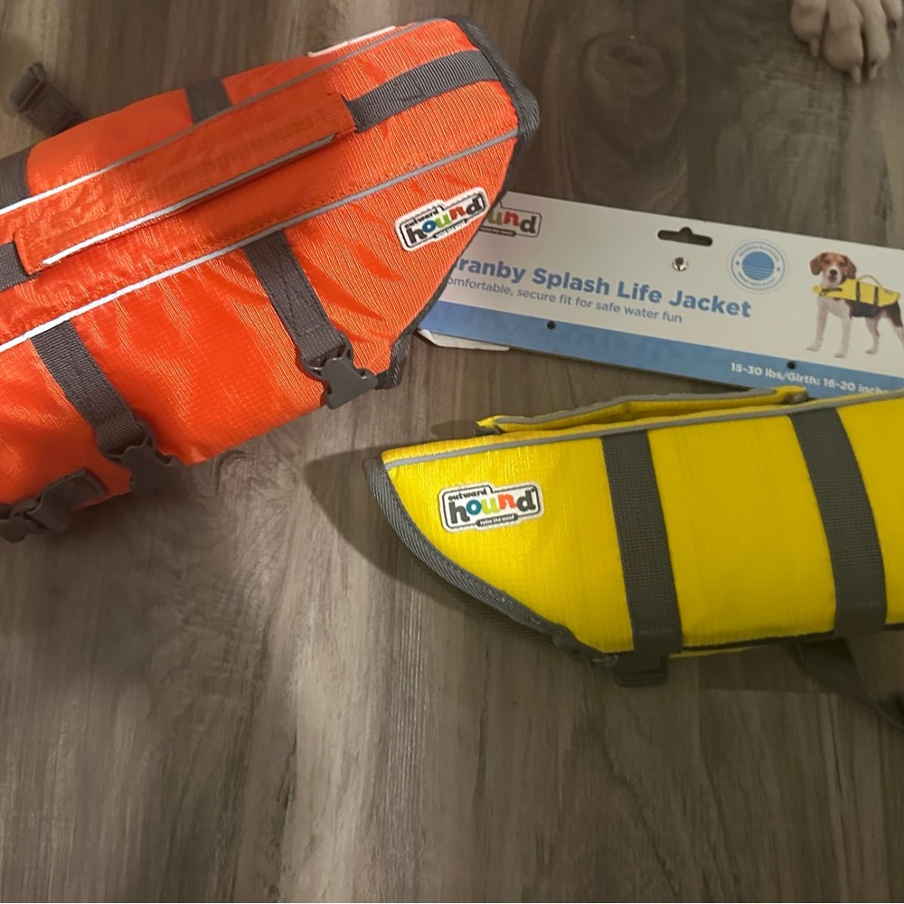 Outward Hound Pet Life Vest - Bright Orange and Yellow